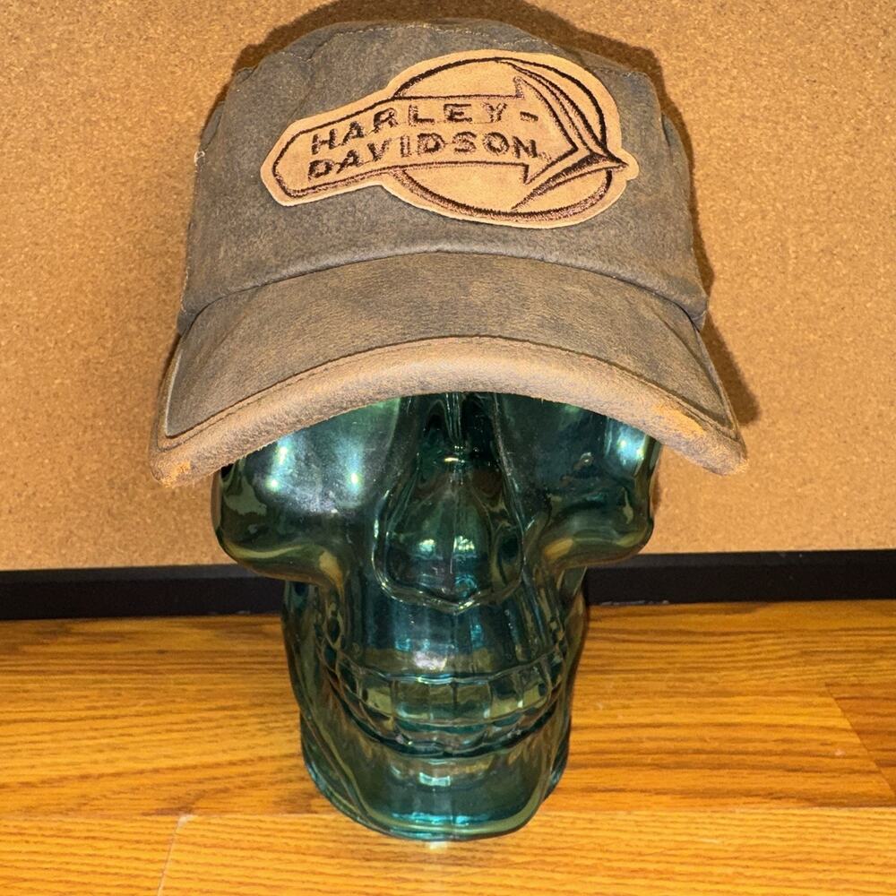 Vintage‎ Harley Davidson Genuine Motor Clothes Brown Hat Size S - Picture 2 of 6